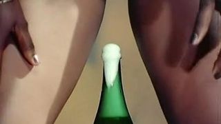 bizarre champagne bottle opening