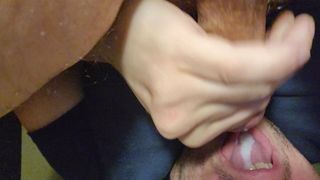 Jerking, cumming in my own mouth & cum eating