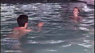 Lovely thin young swimmer girl gets her ass fucked hard by the poolside