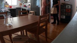 Flashing And Blowjob with Delivery Man