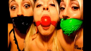 Kinky Blonde Amateur Gagged With Panties, Ball Gag And Duct Tape In Homemade Gag Talk Video
