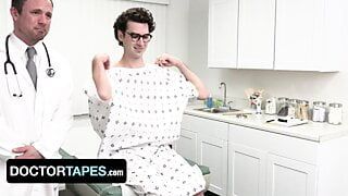 Doctor Tapes - Handsome Patient Shoots Huge Load All Over His Face While Perv Doctor Creampies Him