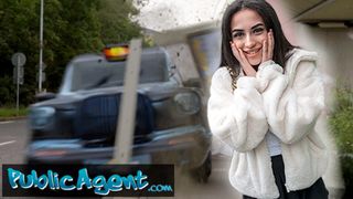 Public Agent - British Brunette Teen with Big Tits Sucks and Fucks after Nearly Getting Run Over by a Runaway Fake Taxi