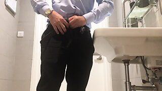 Office guy taking relief after handling hard customer who tried mocking him, so he’s just jacking off to forget what hap