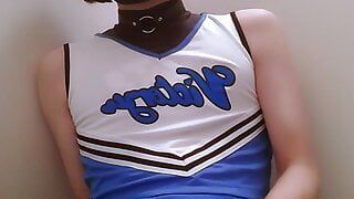 Horny Femboy Cheerleader rubs his dick with his own hand and ejaculates Madzmoto Sun