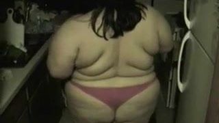 Horny BBW in pink thong