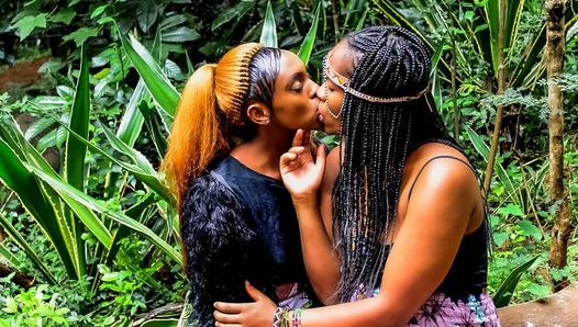 African festival outdoor lesbian make-out