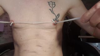 bondage tie tits and shoot nipple piercings