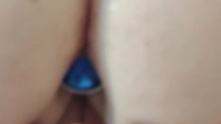 hot granny has an ass plug inserted - preparing for anal