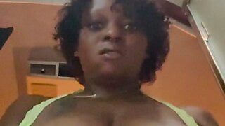 Sexy Ebony MILF  Bounces Big Natural Tits