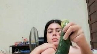 Indian MILF In Canada Fucks A Cucumber