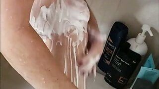 Anita Coxhard takes a shower and trims her beautiful pussy