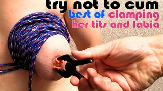 XMas Special: Best of clamps pain - try not to cum