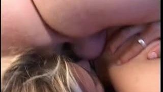 Threesome with sexy bitch getting ass fucked