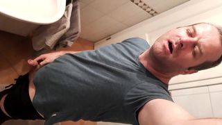 Bisex husband cum in bathroom