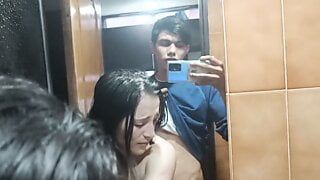 I GET HOME FROM MY GIRLFRIEND BUT I FIND HER IN THE BATHROOM, I ASK HER TO SUCK MY DICK TO GO TO THE PARTY
