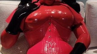 shemale rubberdoll play her cock