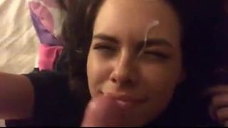 Sweet Face covered in cum