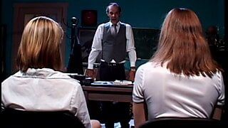 Naughty school girls eat pussy in classroom detention