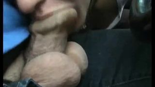 Nice blowjob foreskin in car