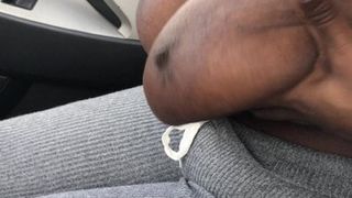 Ebony hoodrat takes tits out bra
