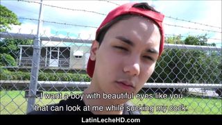 Amateur Virgin Latino Boy In Red Baseball Cap Paid To Fuck