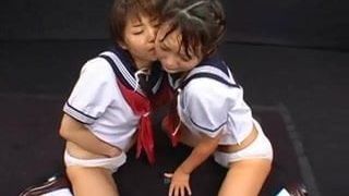 Japanese girl cum play and swap