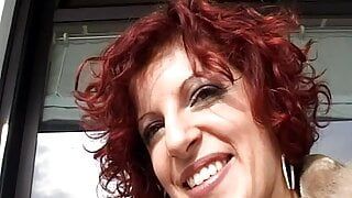 Italian redhead needs two cocks to be happy to control