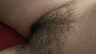Mandy's extreme fat, hairy pussy & ass close-up trimming, POV