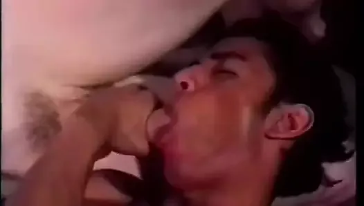 Husky male enjoys juicy cock while touching his own