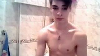 Tatted Smooth Twink Wanks His Big Cock On Webcam 2