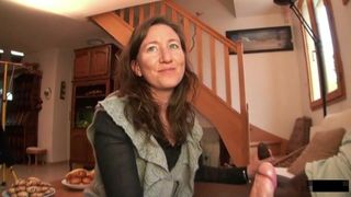 French Milf Mathilde takes 2 cocks at home