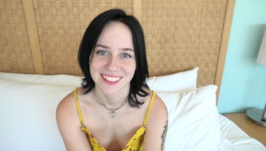 Brand New Pale 18 Yr Old With Freckles Makes Her Porn Debut