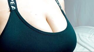 Horny Gym Trainer Grope Big Tits In Sports Bra And She Clearly Likes It And Wanted More Of Her Big Boobs Grabbed