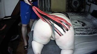 BBW white ass spanked and whipped real hard
