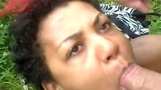 Mamuji Jane Punky Ebony Slut sucking White Boyfriends Dick