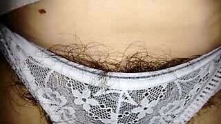 my wife very hairy in transparent white lingerie