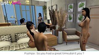 Pushpa Aunty Final Episode - Busty Mature Milf Threesome ,Stepmom with boyfriend -WickedWhims
