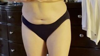 Wife showing hot tits and pussy after Covid quarantine