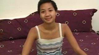 Smalltitted asian amateur rides oldman cock