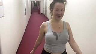 Walking in public with cum on my face