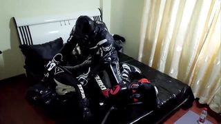 TWO BIKERS HAVE FUN IN LEATHER AND RUBBER SUIT WITH PP PART2