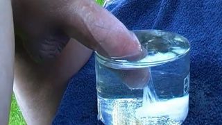 Drooling uncut penis ejaculates under water - big cum shot