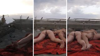 Strangers caught us masturbating on nudist beach in Maspalomas Dunes Canary with cumshot Part 2 - MissCreamy