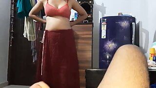 Indian Aunty In Saree Cheating On Her Husband