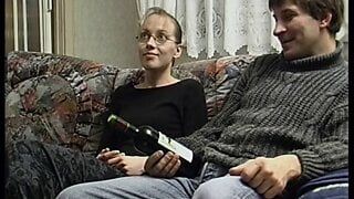 Young Couple in the 90s fucked on the Couch
