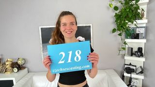 Czech teen at her first casting