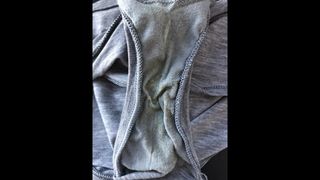 SD dirty panties: Grey, adding my cum to her bf's