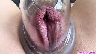Extreme closeup pumping of meaty creamy pussy. Hairy wet pussy wants cunnilingus