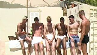 BAREBACK ORGY AND GANGBANG OUTDOORS with straight twinks fucking a gay guy 2